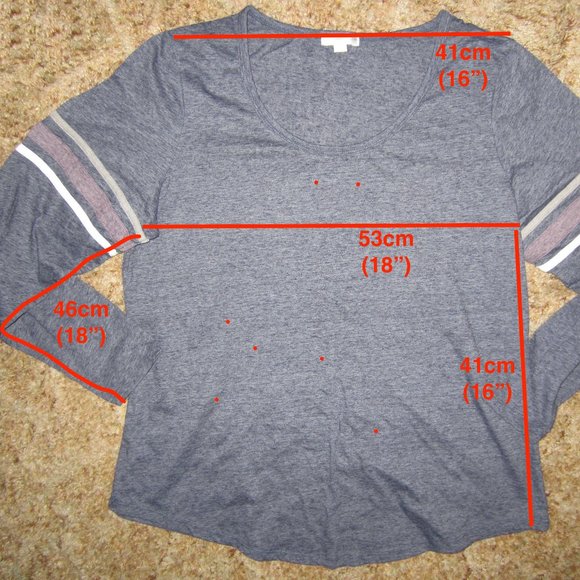 4/$20 Blue Long Sleeve Shirt w stripes on sleeves - Picture 2 of 6